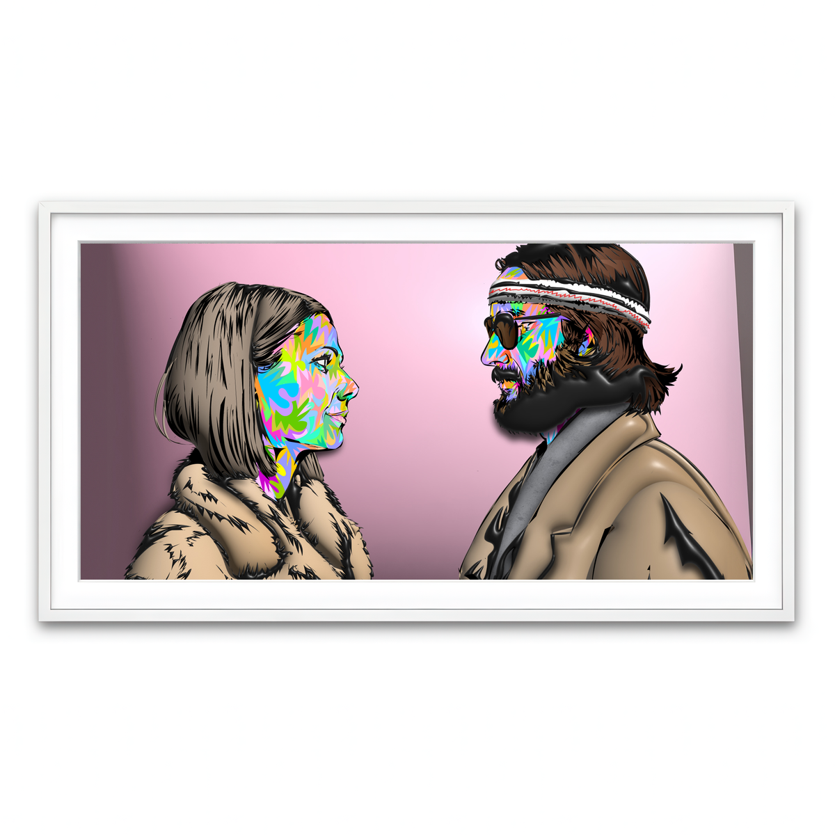 Framed Print 2x1 White