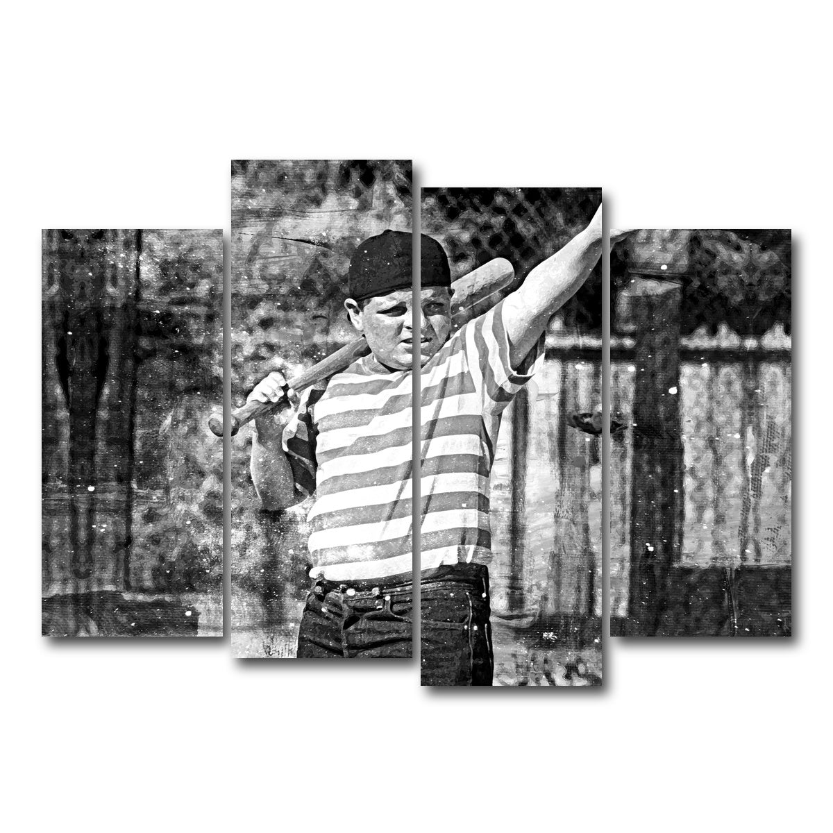 AUTO-MOCKUP WHITE | The Sandlot Grayscale | 4 Piece | Gallery Wrap Canvas | group=4_normal