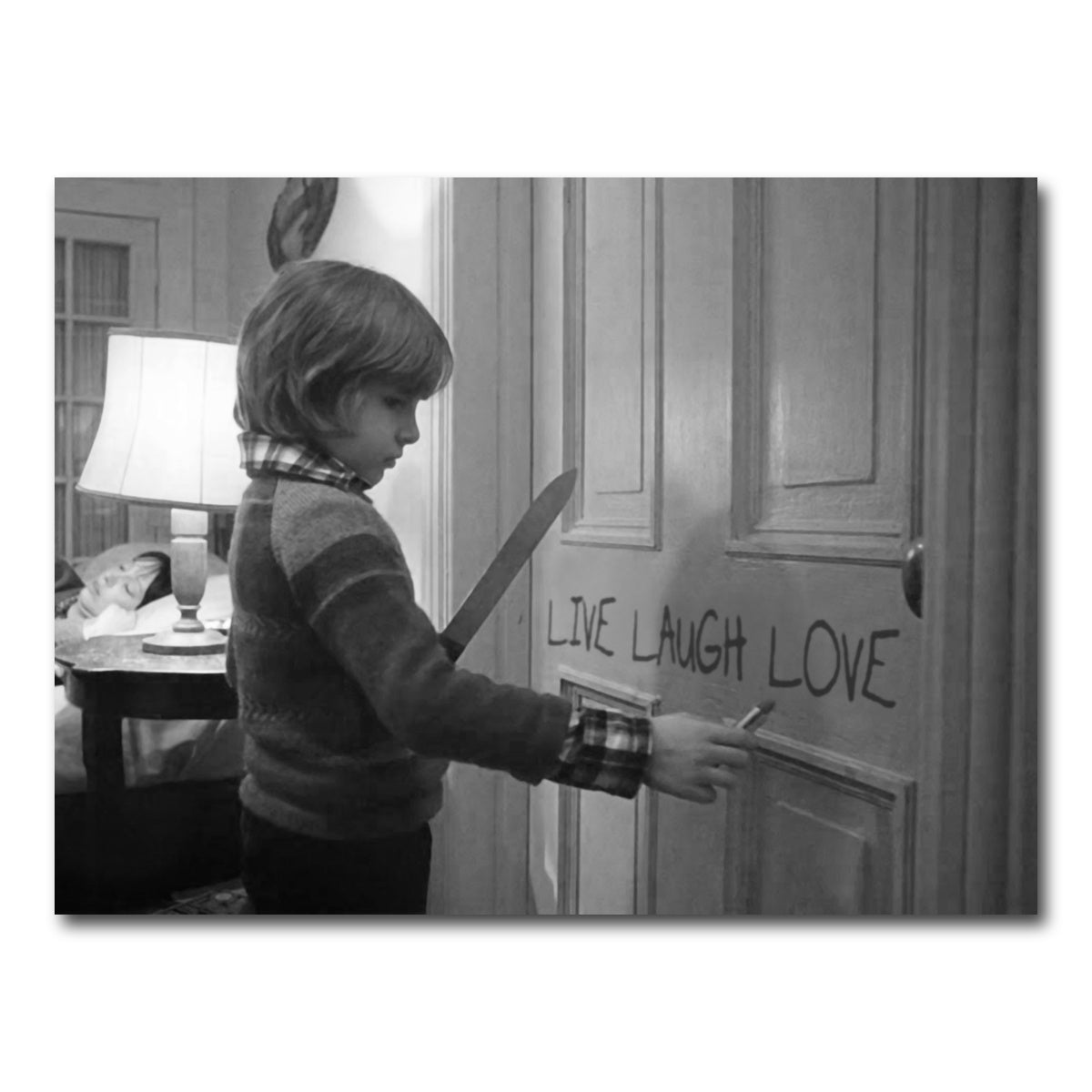 AUTO-MOCKUP WHITE | The Shining - Live Laugh Love Grayscale | 1 Piece | Gallery Wrap Canvas | group=4x3
