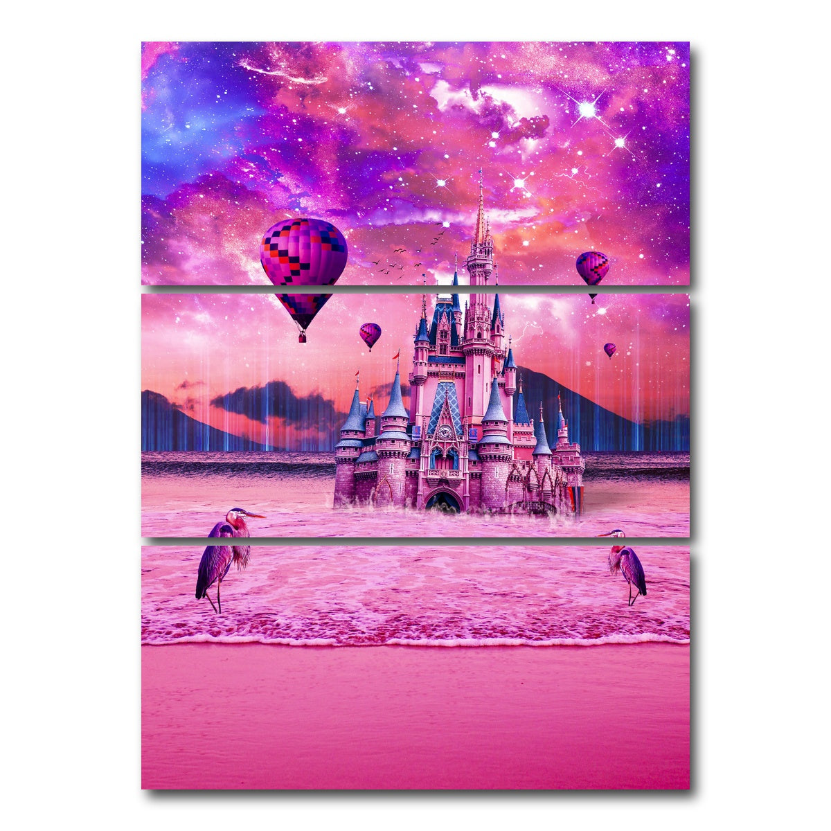 AUTO-MOCKUP WHITE | The Sunken Castle | 3 Piece | Gallery Wrap Canvas | group=8x18_stacked