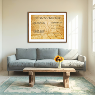 AUTO-MOCKUP ROOM | The Ten Commandments Wall Art