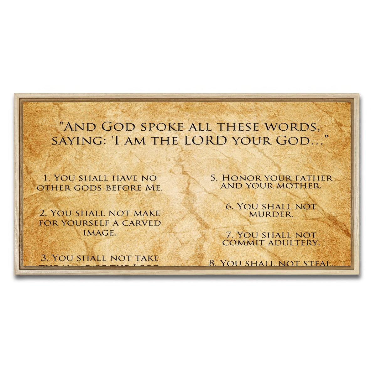 AUTO-MOCKUP WHITE | The Ten Commandments | 1 Piece | Natural Framed Canvas | group=2x1