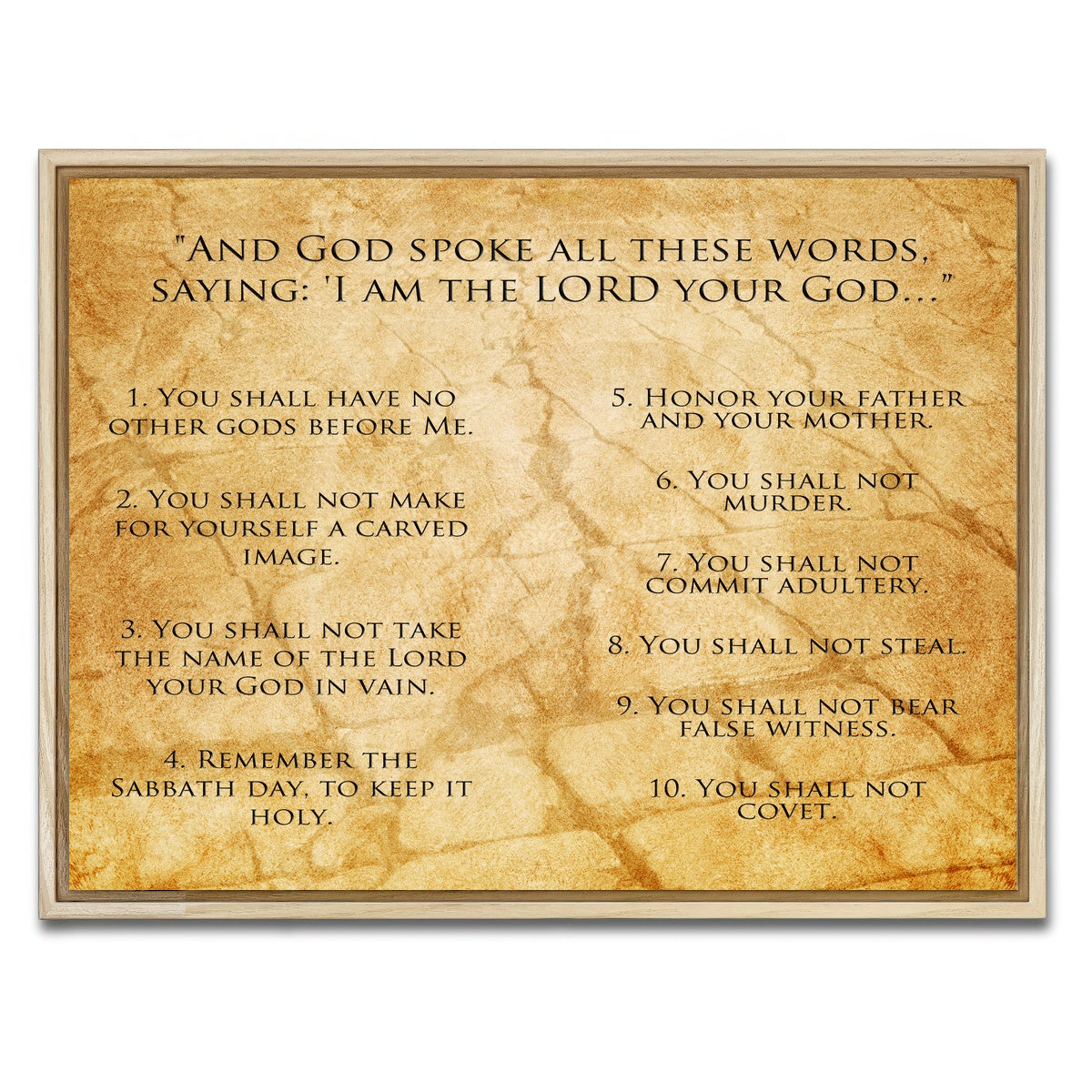AUTO-MOCKUP WHITE | The Ten Commandments | 1 Piece | Natural Framed Canvas | group=4x3