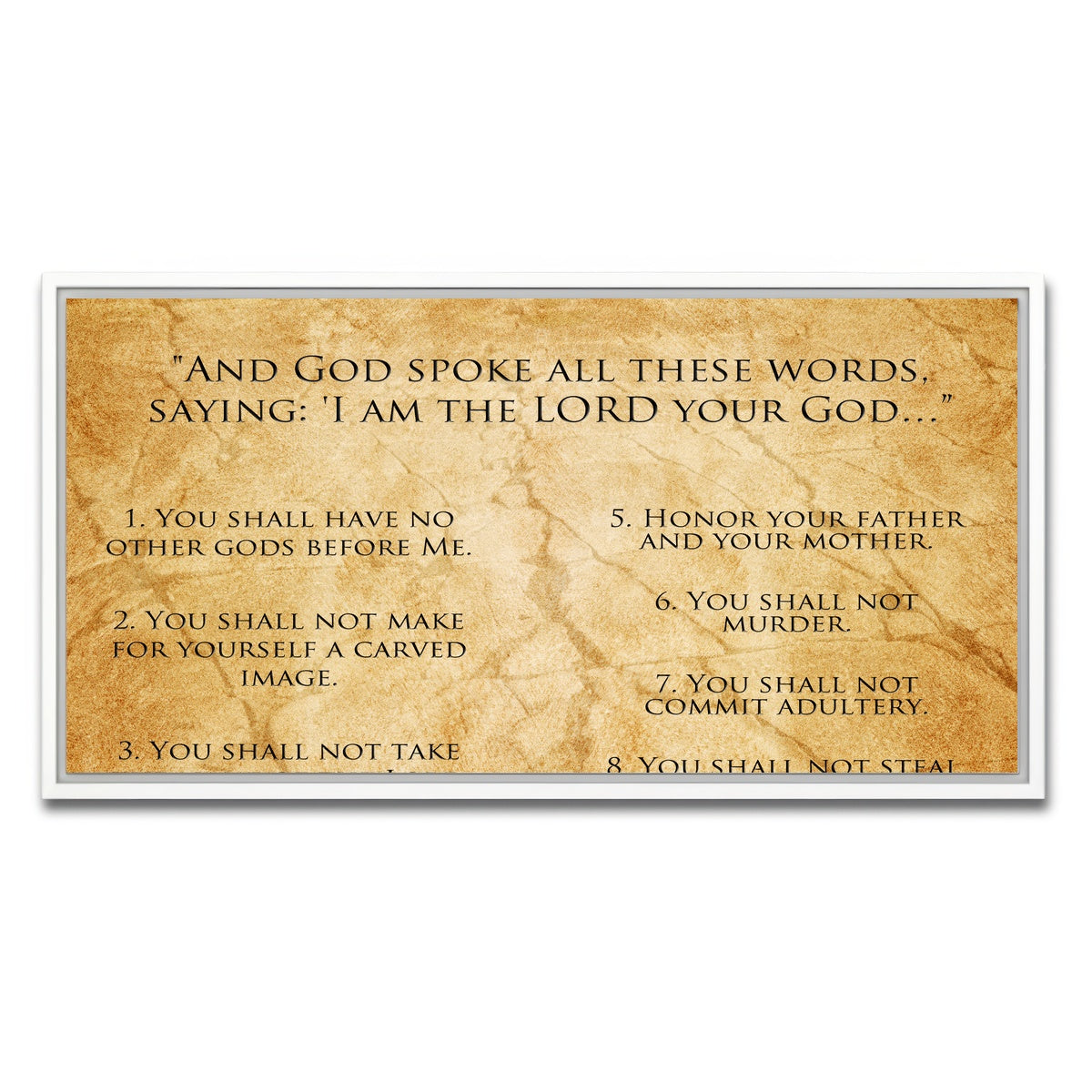 AUTO-MOCKUP WHITE | The Ten Commandments | 1 Piece | White Framed Canvas | group=2x1