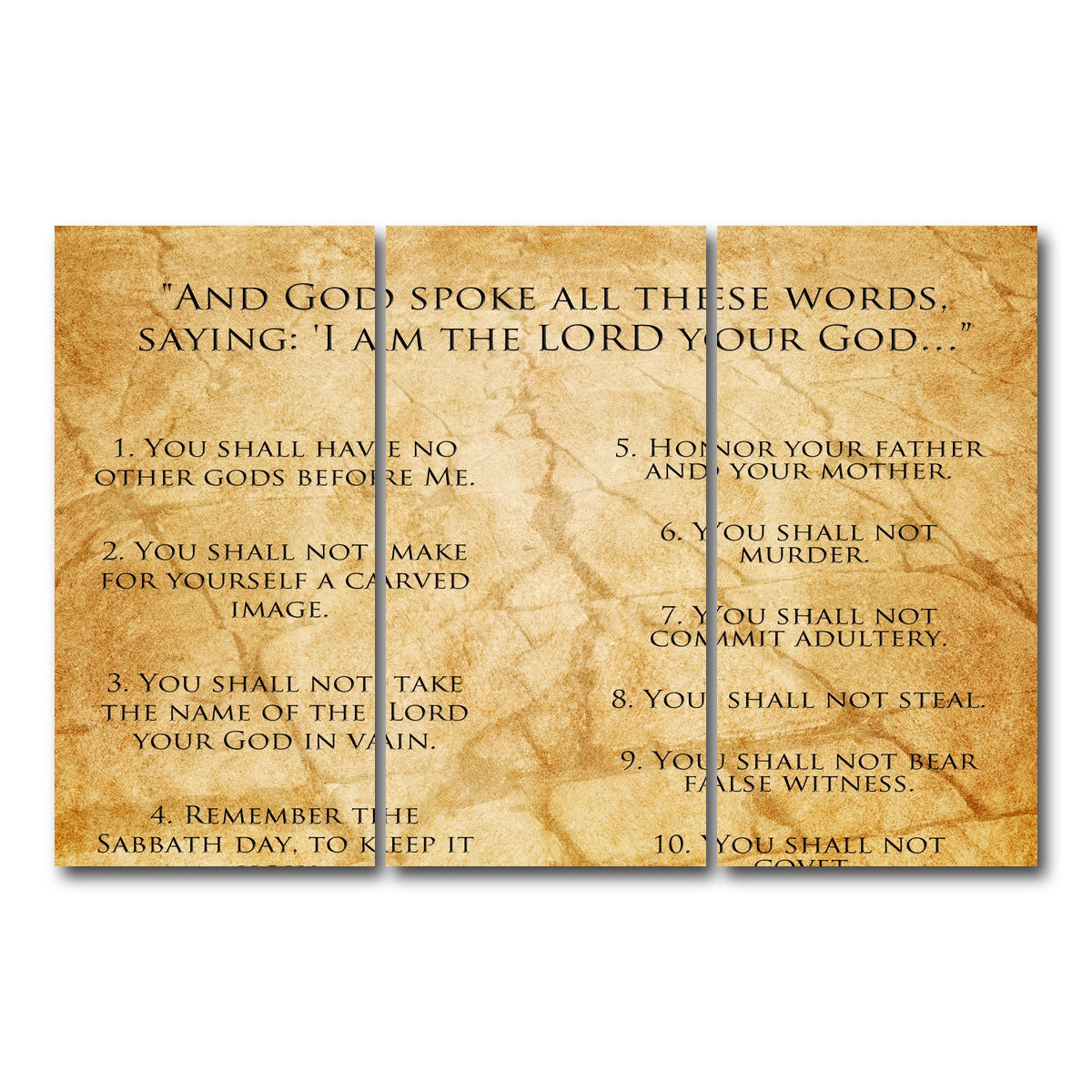 AUTO-MOCKUP WHITE | The Ten Commandments | 3 Piece | Gallery Wrap Canvas | group=12x24