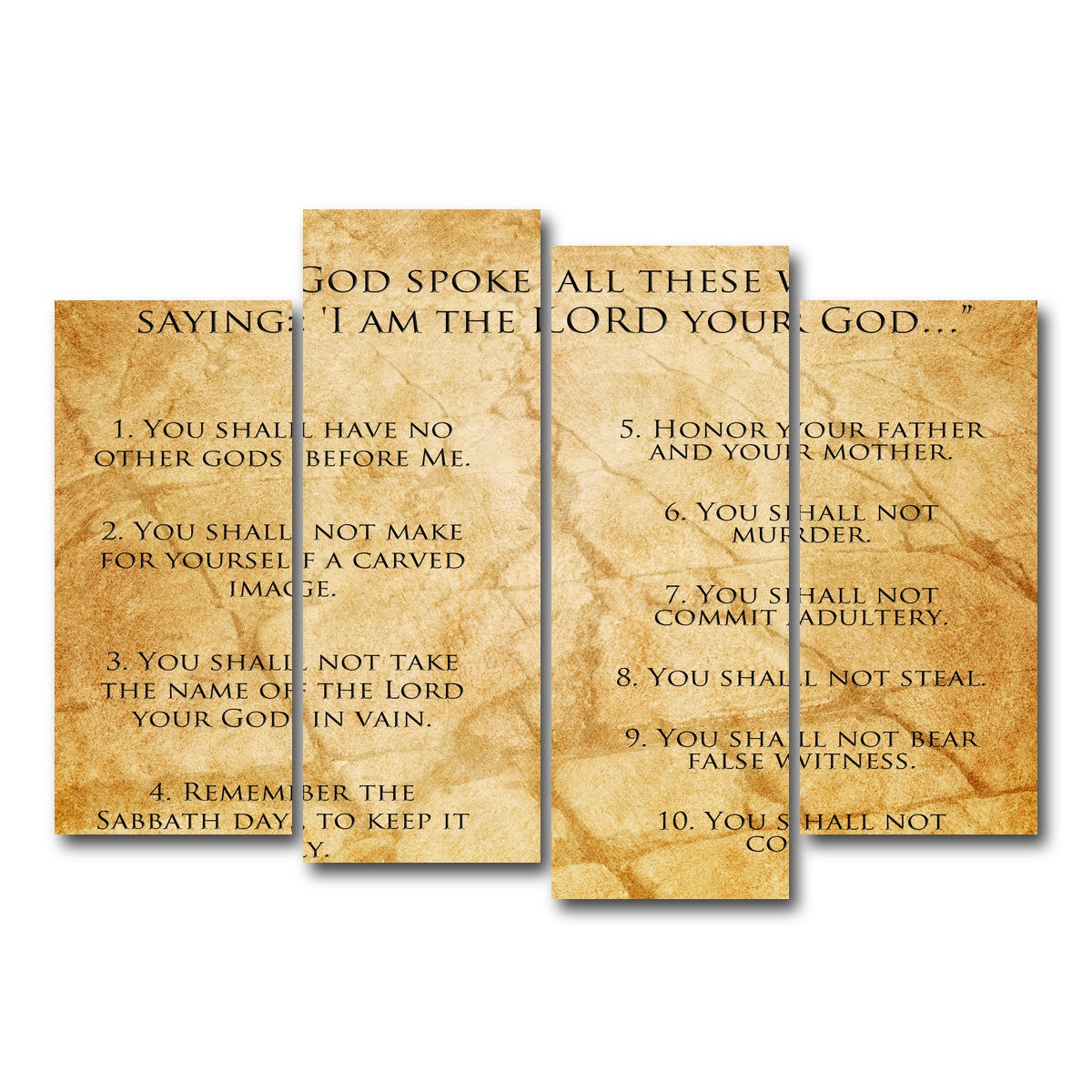 AUTO-MOCKUP WHITE | The Ten Commandments | 4 Piece | Gallery Wrap Canvas | group=4_normal