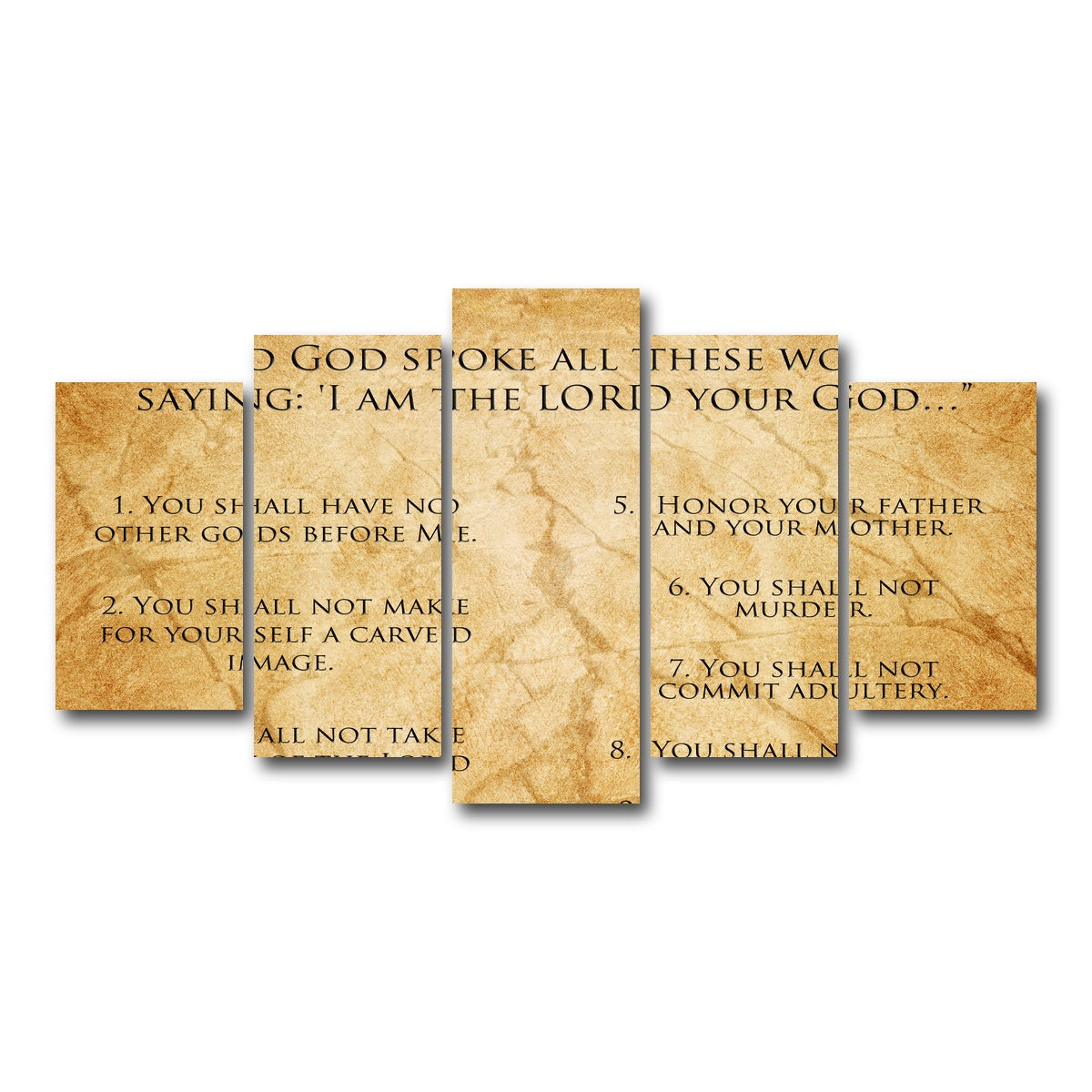AUTO-MOCKUP WHITE | The Ten Commandments | 5 Piece | Gallery Wrap Canvas | group=5_normal