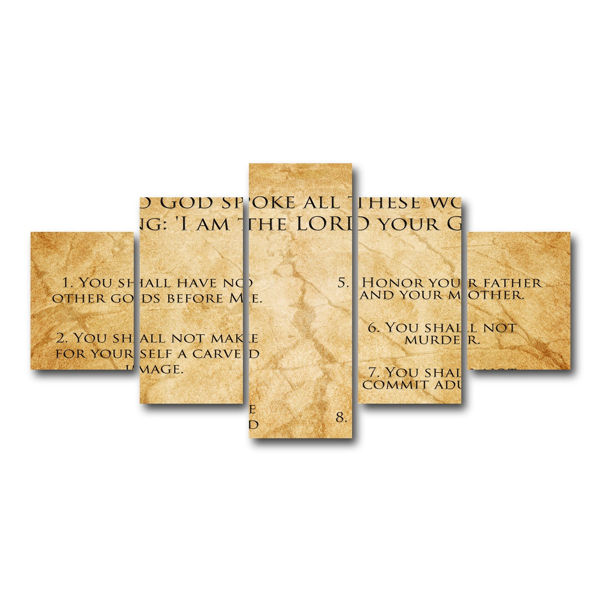 AUTO-MOCKUP WHITE | The Ten Commandments | 5 Piece | Gallery Wrap Canvas | group=5_short