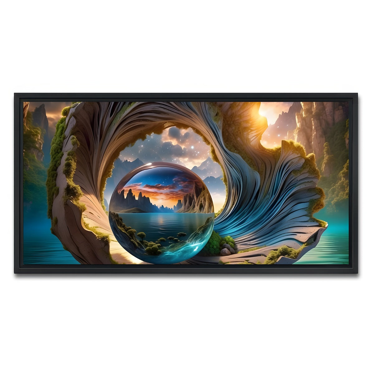 AUTO-MOCKUP WHITE | The Timeless Beauty of Nature's Seashells | 1 Piece | Black Framed Canvas | group=2x1