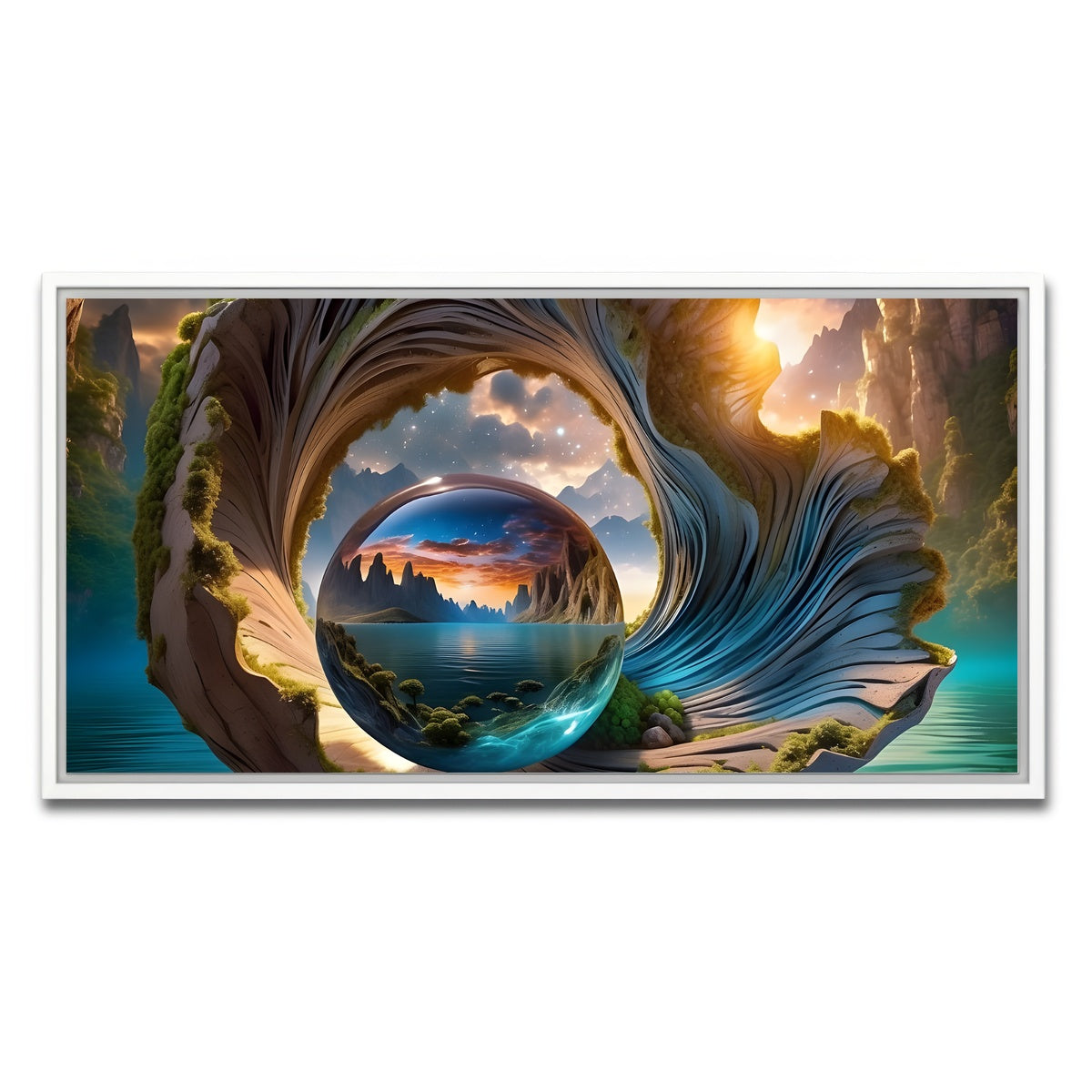 AUTO-MOCKUP WHITE | The Timeless Beauty of Nature's Seashells | 1 Piece | White Framed Canvas | group=2x1