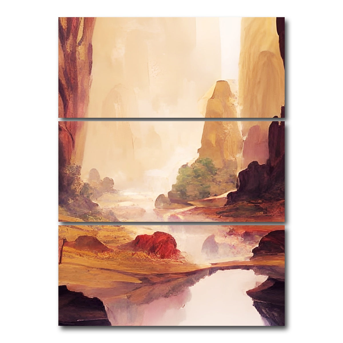 AUTO-MOCKUP WHITE | The Valley | 3 Piece | Gallery Wrap Canvas | group=8x18_stacked