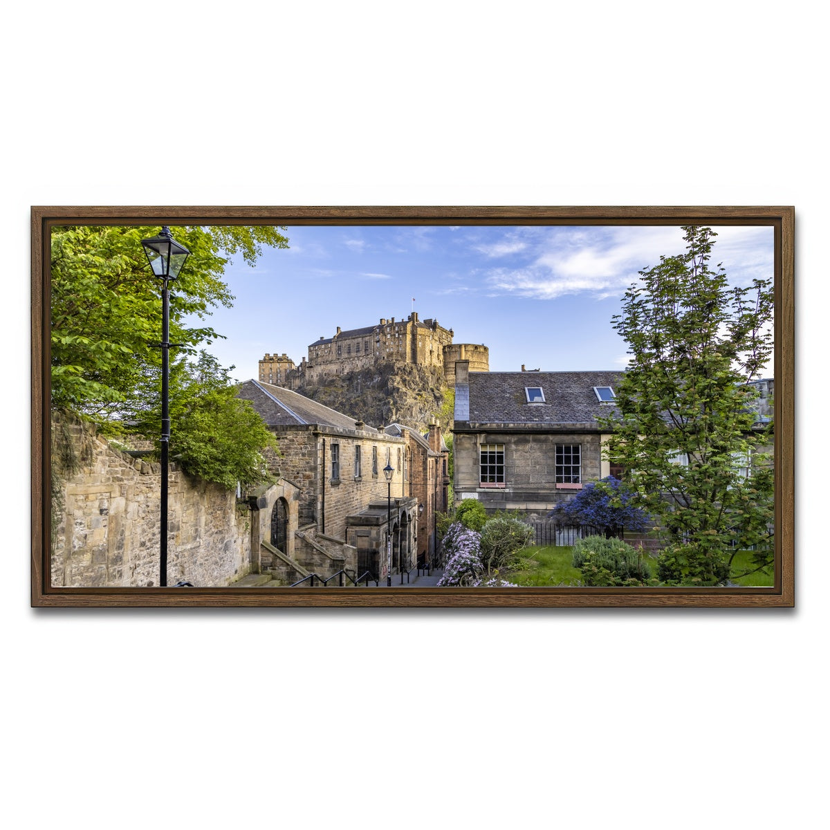 AUTO-MOCKUP WHITE | The Vennel in Edinburgh | 1 Piece | Walnut Framed Canvas | group=2x1