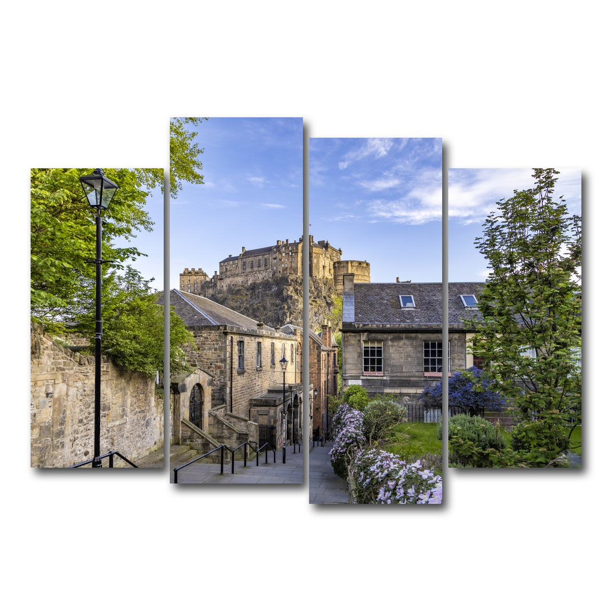 AUTO-MOCKUP WHITE | The Vennel in Edinburgh | 4 Piece | Gallery Wrap Canvas | group=4_normal
