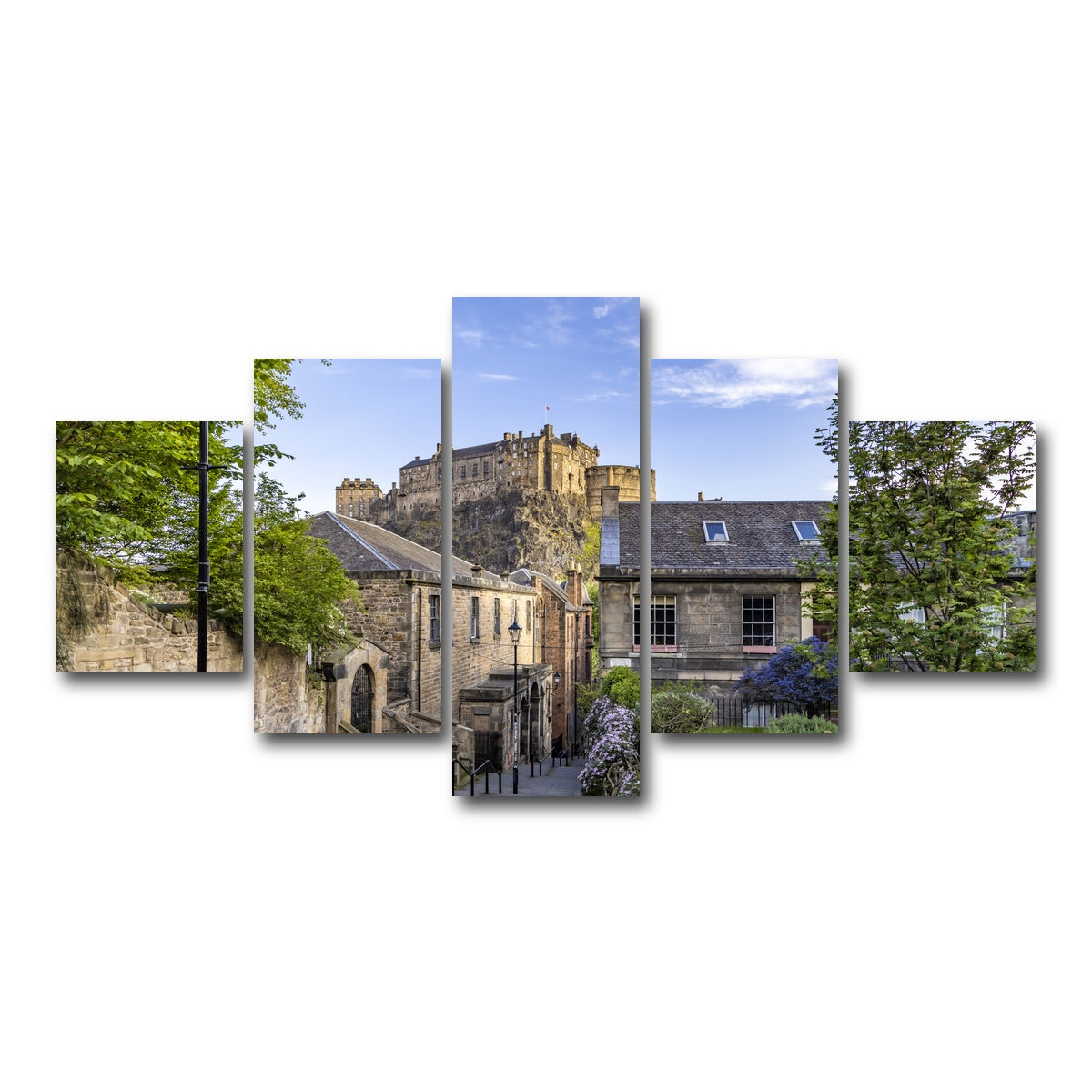 AUTO-MOCKUP WHITE | The Vennel in Edinburgh | 5 Piece | Gallery Wrap Canvas | group=5_short