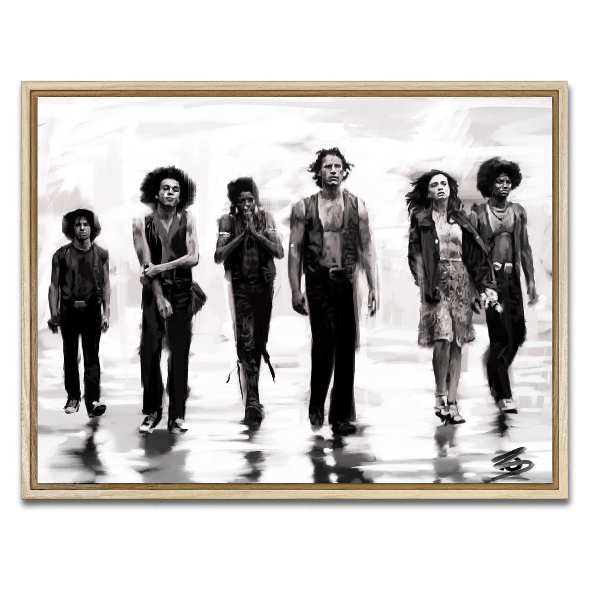 AUTO-MOCKUP WHITE | The Warriors Sketch | 1 Piece | Natural Framed Canvas | group=4x3