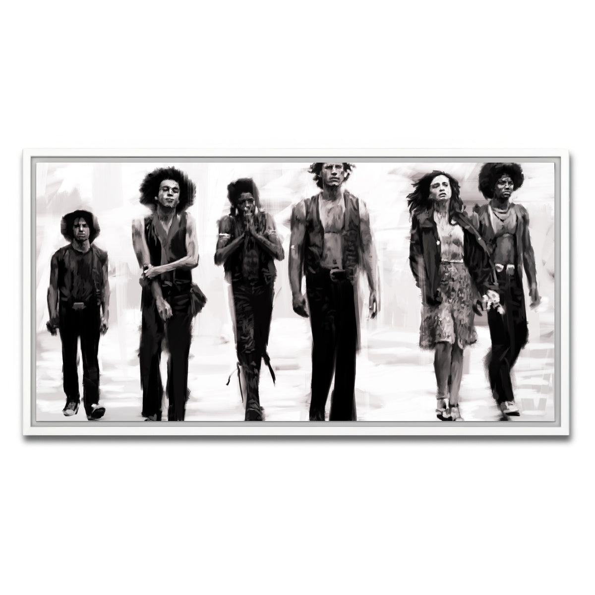 AUTO-MOCKUP WHITE | The Warriors Sketch | 1 Piece | White Framed Canvas | group=2x1