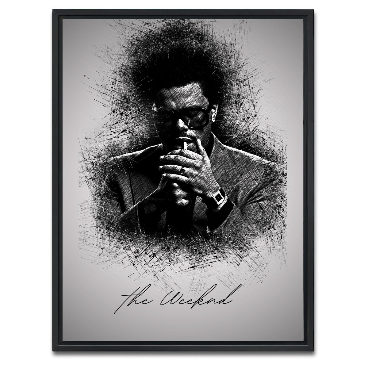 AUTO-MOCKUP WHITE | The Weeknd Lighten Up | 1 Piece | Black Framed Canvas | group=3x4