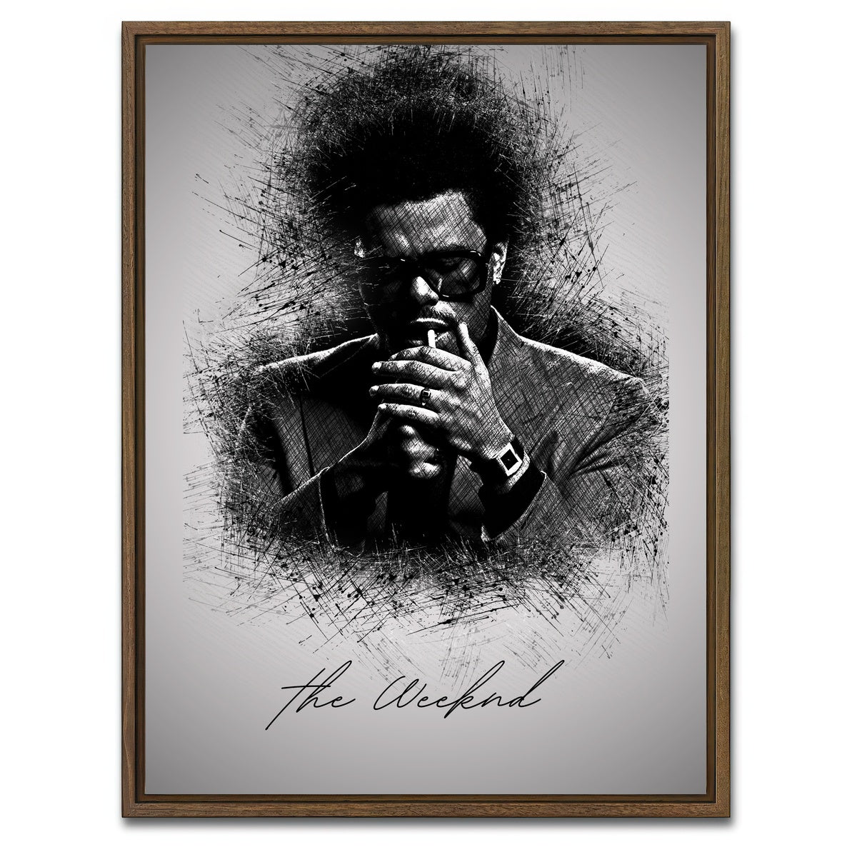 AUTO-MOCKUP WHITE | The Weeknd Lighten Up | 1 Piece | Walnut Framed Canvas | group=3x4