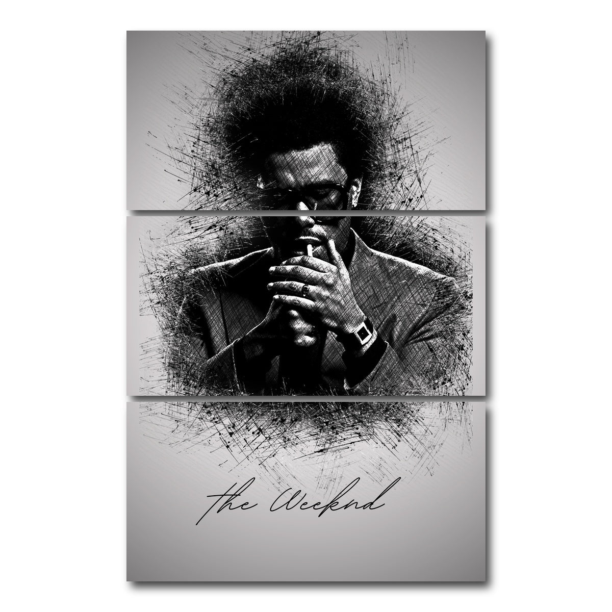 AUTO-MOCKUP WHITE | The Weeknd Lighten Up | 3 Piece | Gallery Wrap Canvas | group=12x24_stacked