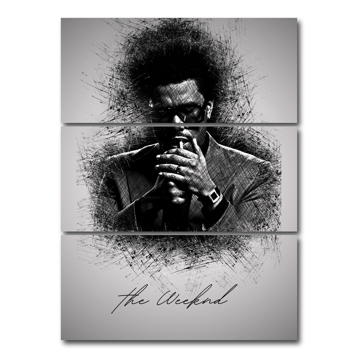 AUTO-MOCKUP WHITE | The Weeknd Lighten Up | 3 Piece | Gallery Wrap Canvas | group=8x18_stacked