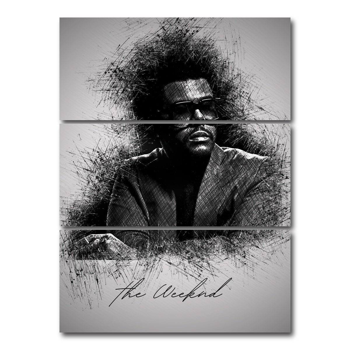 AUTO-MOCKUP WHITE | The Weeknd Shades | 3 Piece | Gallery Wrap Canvas | group=8x18_stacked