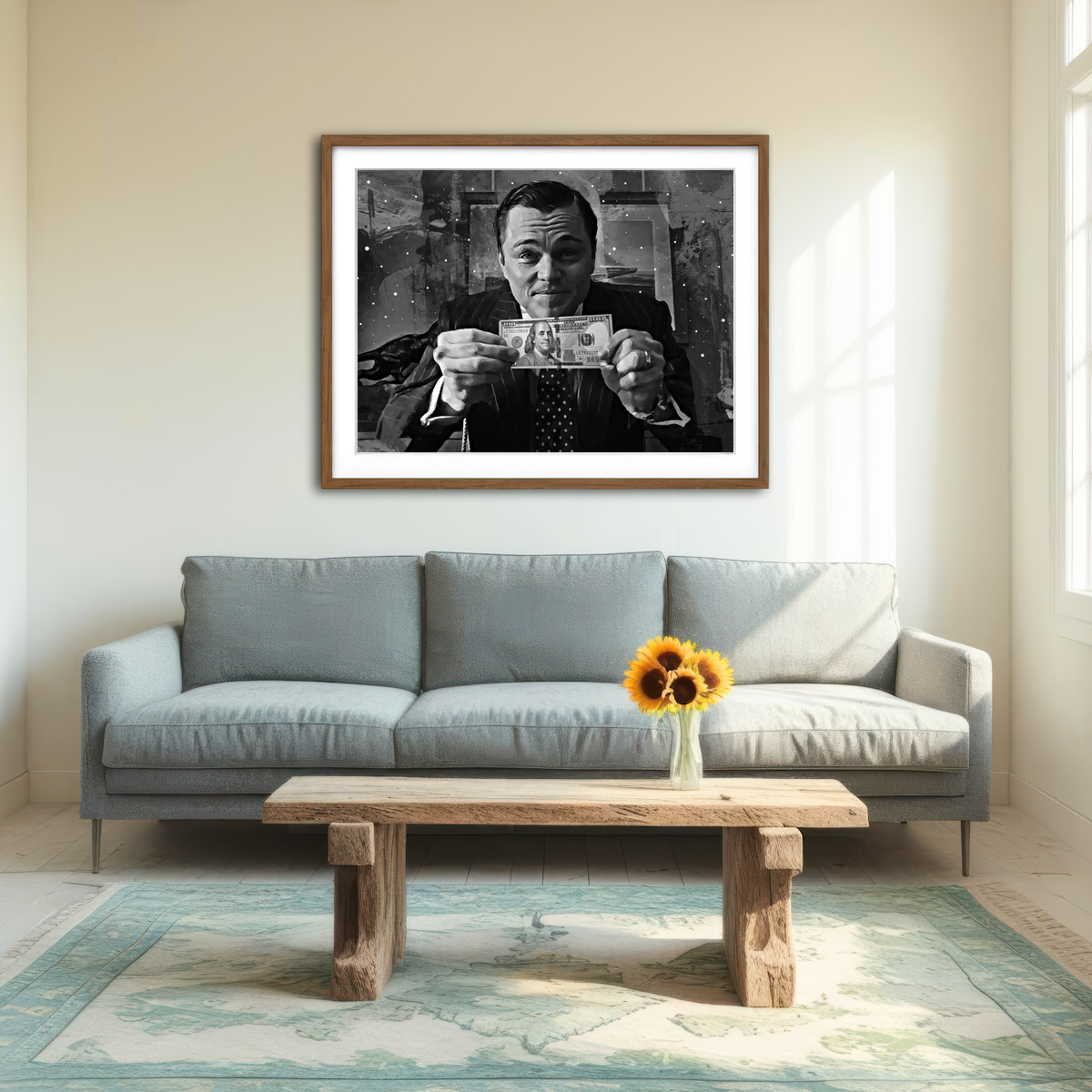 AUTO-MOCKUP ROOM | The Wolf of Wall Street Grayscale Wall Art