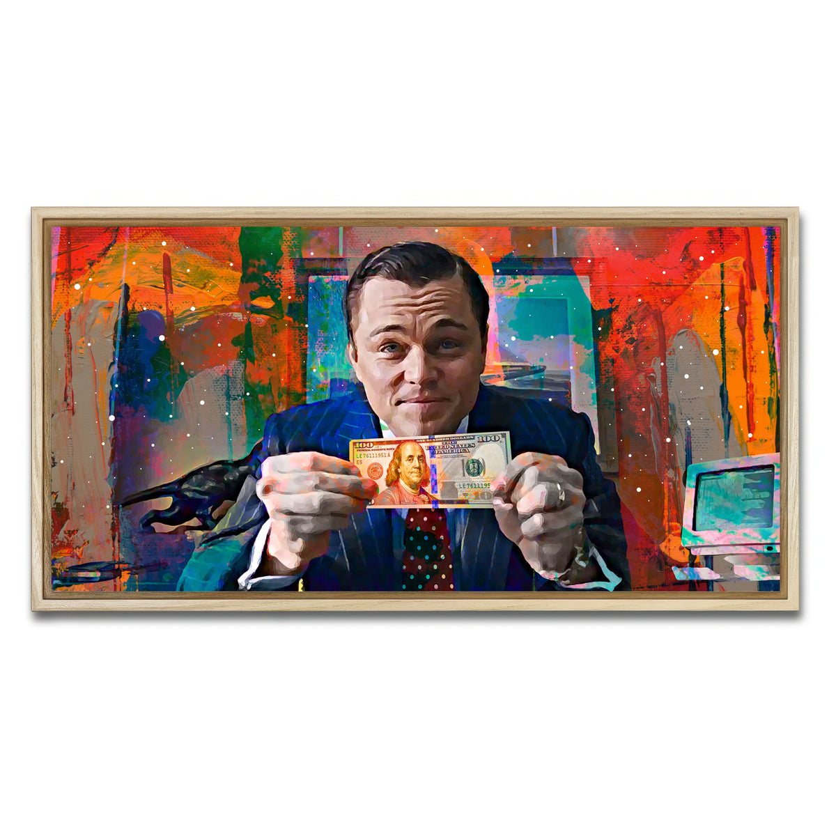 AUTO-MOCKUP WHITE | The Wolf of Wall Street | 1 Piece | Natural Frame | group=2x1