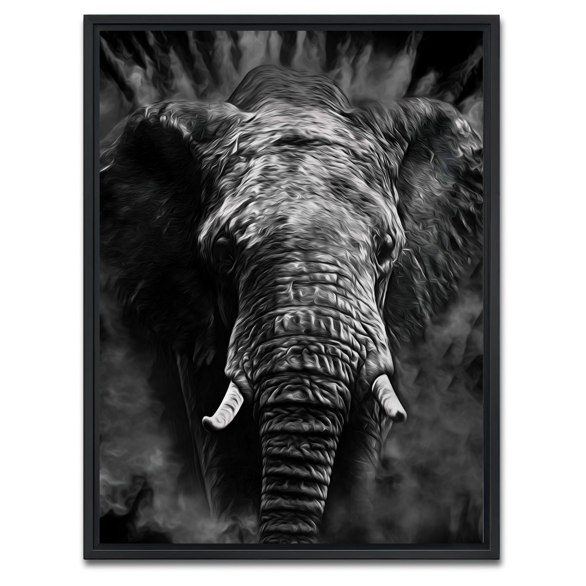 AUTO-MOCKUP WHITE | The elephant | 1 Piece | Black Framed Canvas | group=3x4