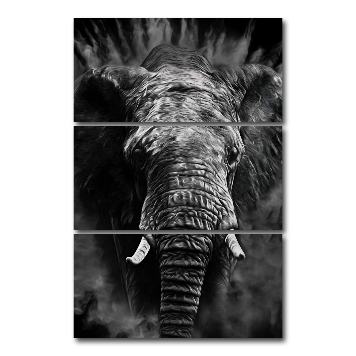 AUTO-MOCKUP WHITE | The elephant | 3 Piece | Gallery Wrap Canvas | group=12x24_stacked