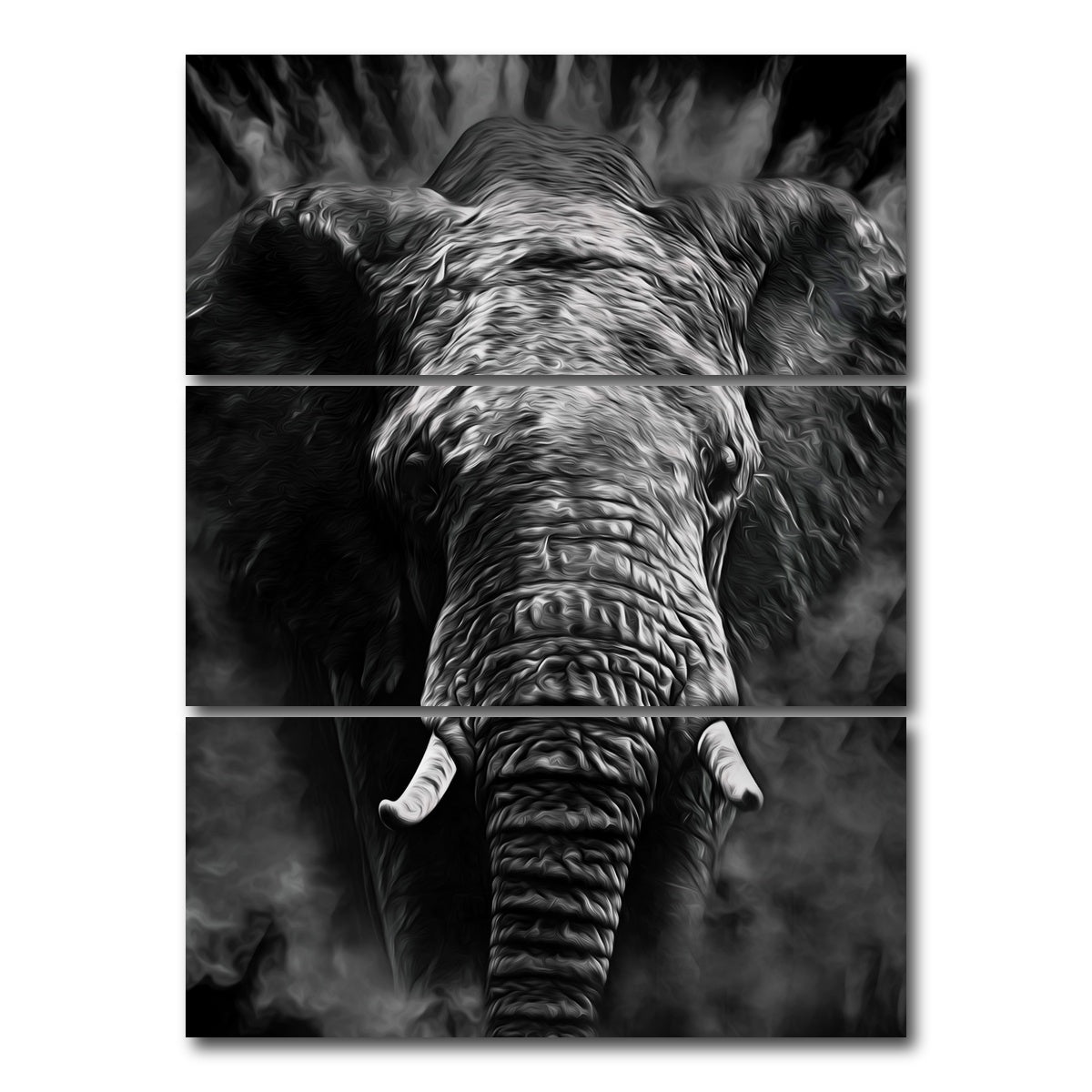 AUTO-MOCKUP WHITE | The elephant | 3 Piece | Gallery Wrap Canvas | group=8x18_stacked