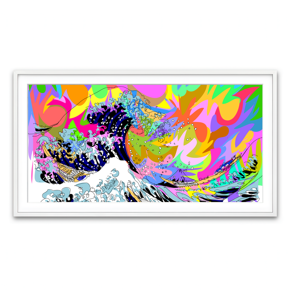 Framed Print 2x1 White