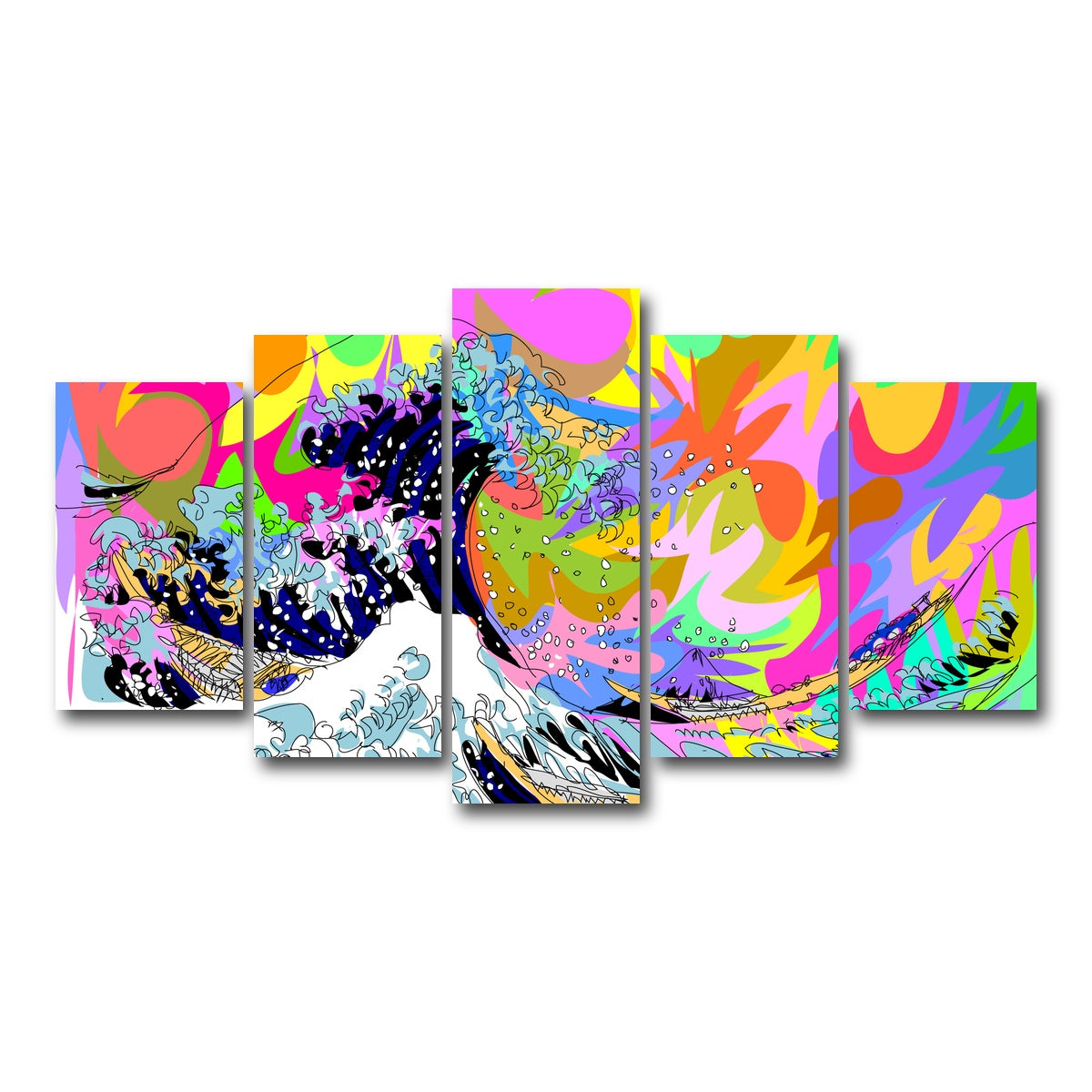 AUTO-MOCKUP WHITE | The great wave | 5 Piece | Gallery Wrap Canvas | group=5_normal
