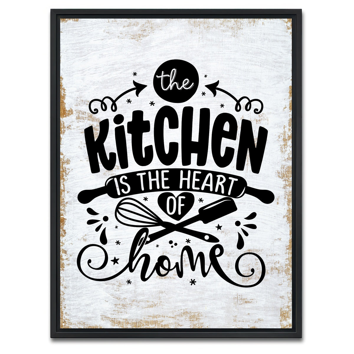 AUTO-MOCKUP WHITE | The kitchen is the heart of the home | 1 Piece | Black Framed Canvas | group=3x4
