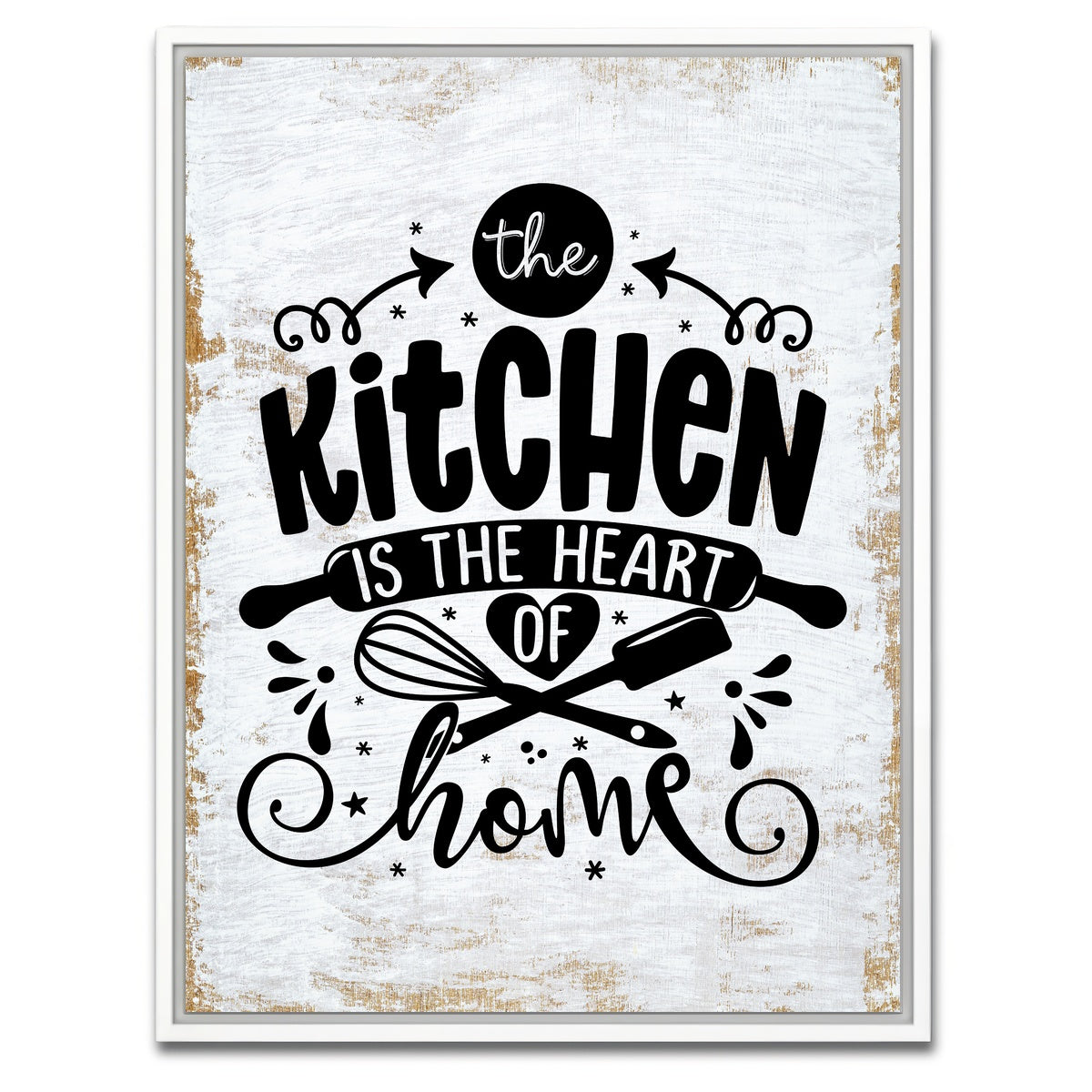 AUTO-MOCKUP WHITE | The kitchen is the heart of the home | 1 Piece | White Framed Canvas | group=3x4