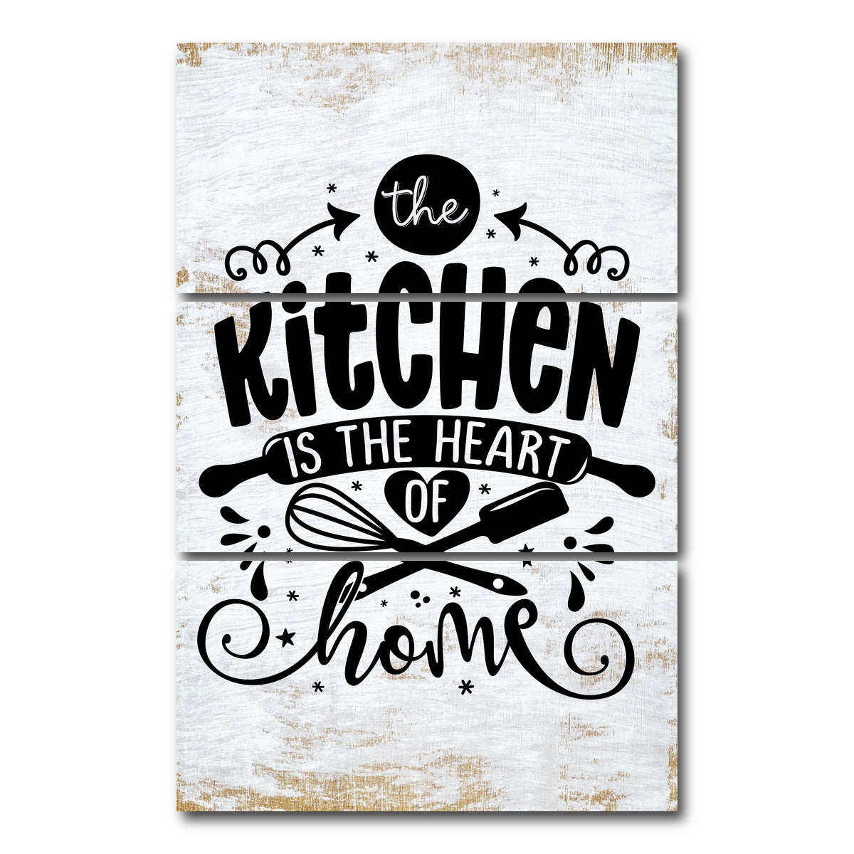 AUTO-MOCKUP WHITE | The kitchen is the heart of the home | 3 Piece | Gallery Wrap Canvas | group=12x24_stacked