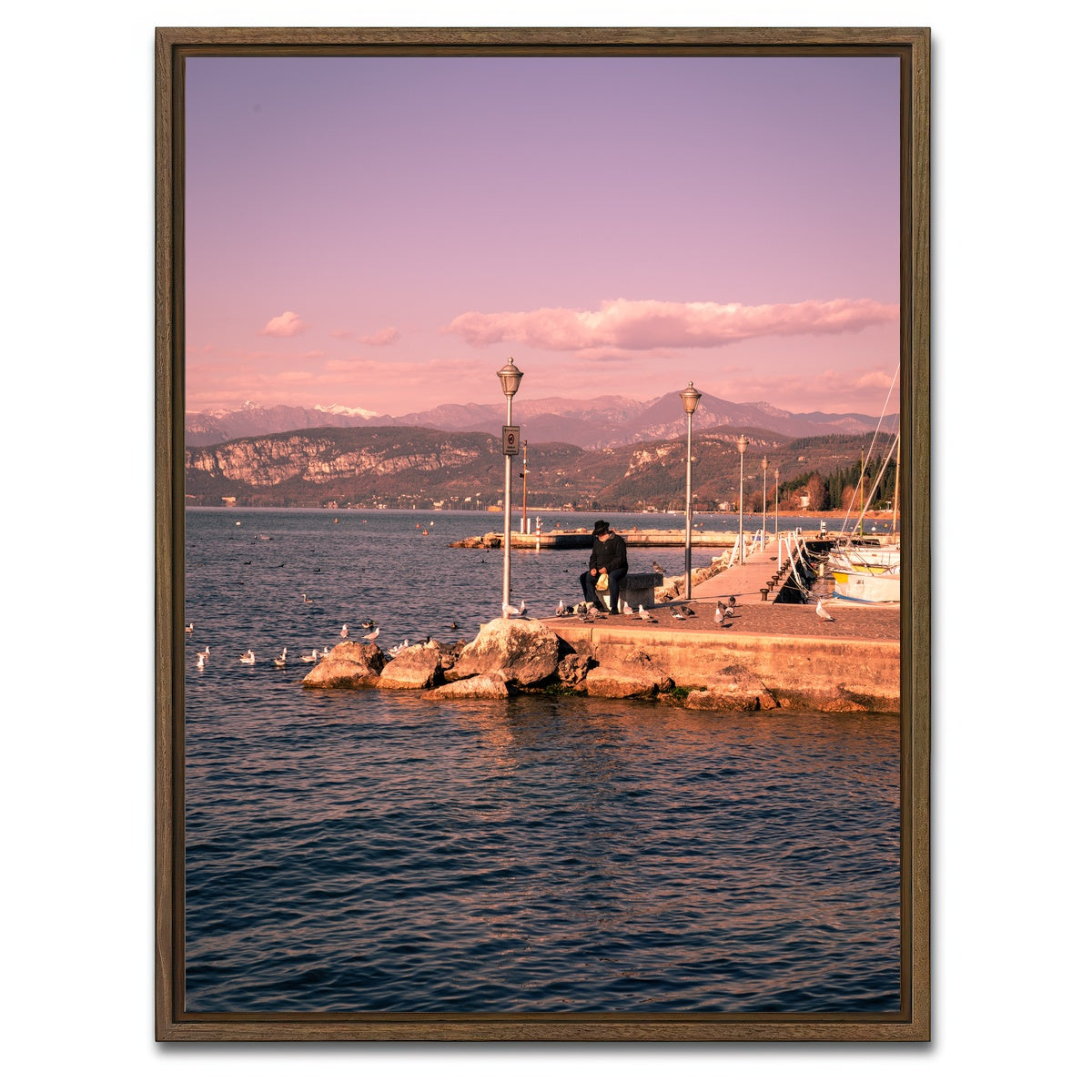AUTO-MOCKUP WHITE | The old man and the lake | 1 Piece | Walnut Framed Canvas | group=3x4