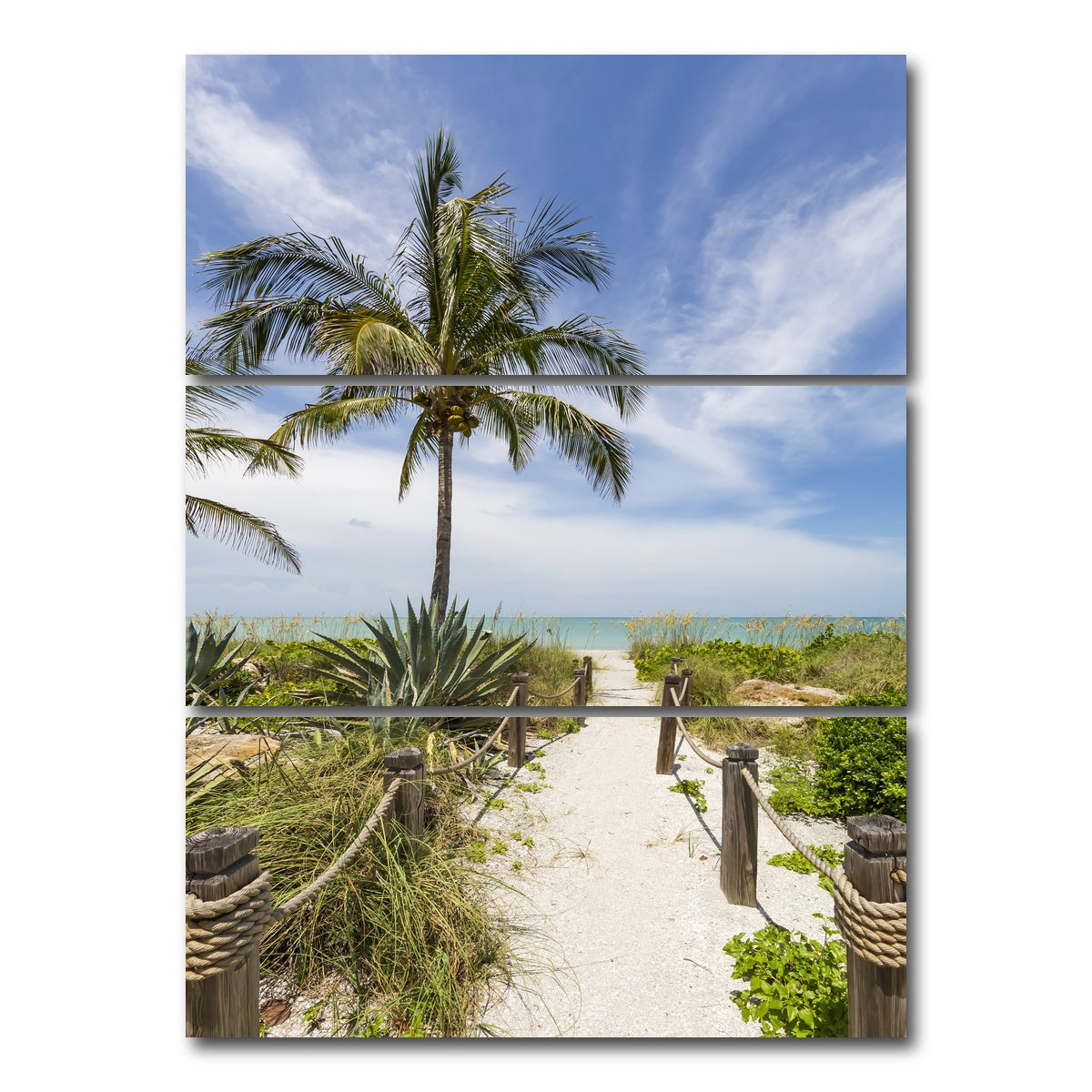 AUTO-MOCKUP WHITE | The sandy path to the beach | 3 Piece | Gallery Wrap Canvas | group=8x18_stacked