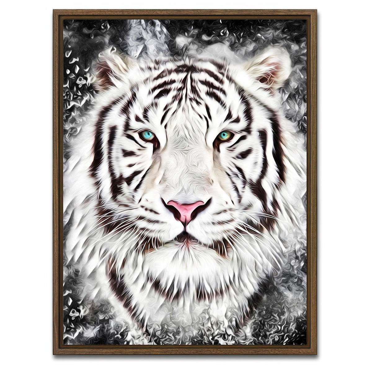 AUTO-MOCKUP WHITE | The tiger | 1 Piece | Walnut Framed Canvas | group=3x4