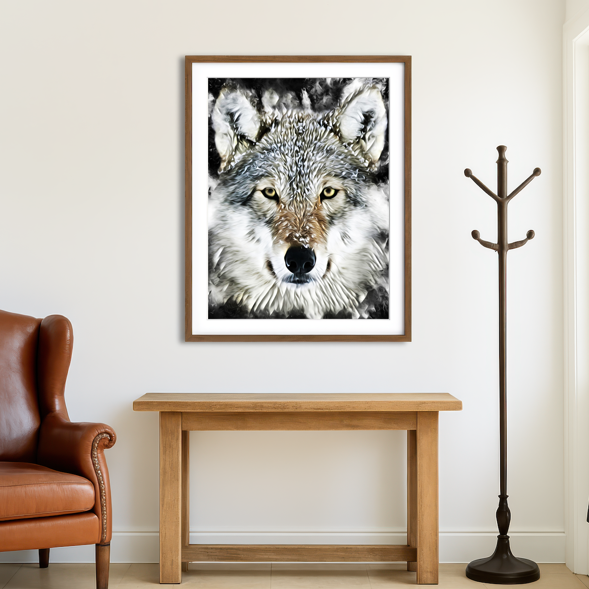 AUTO-MOCKUP ROOM | The Wolf Wall Art