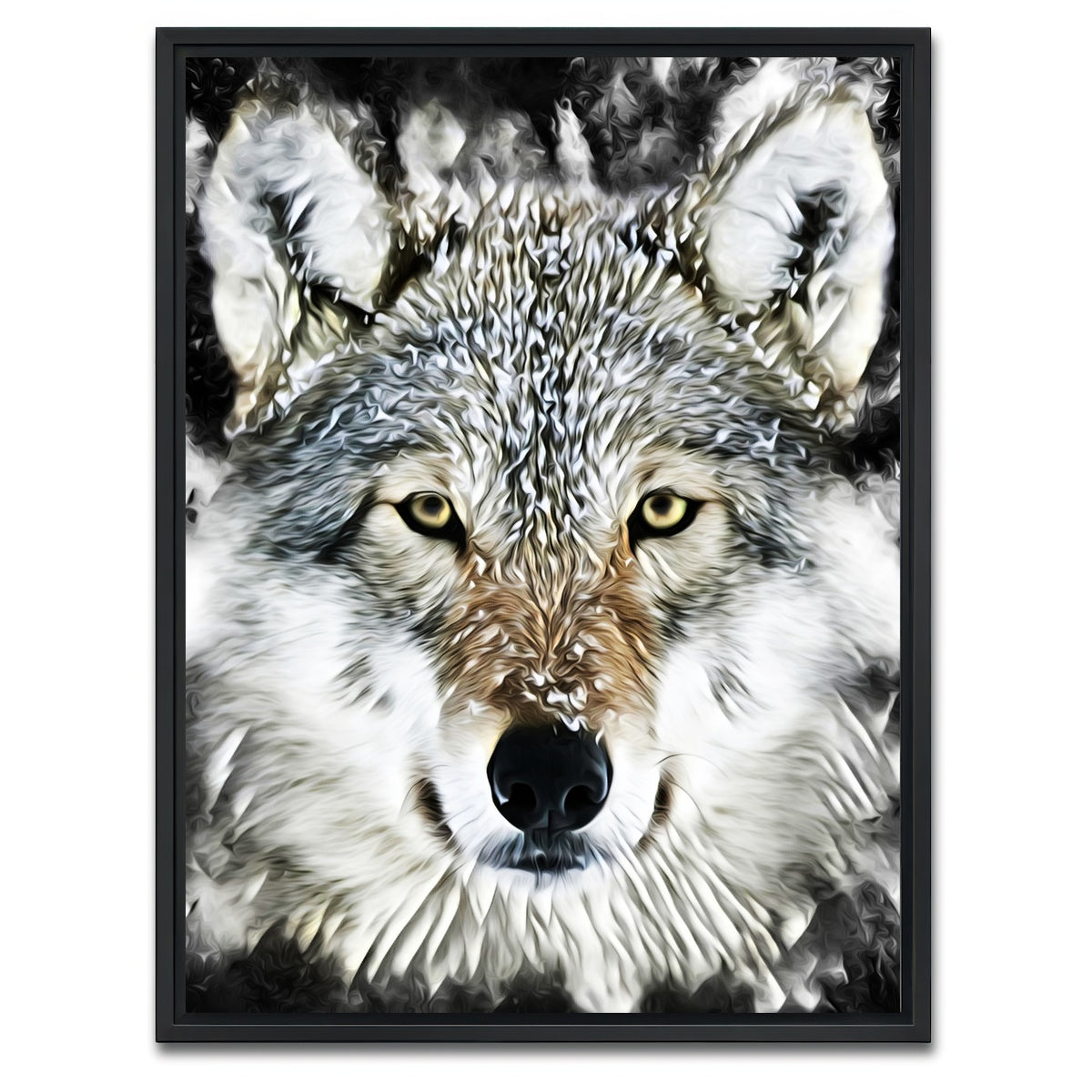AUTO-MOCKUP WHITE | The wolf | 1 Piece | Black Framed Canvas | group=3x4