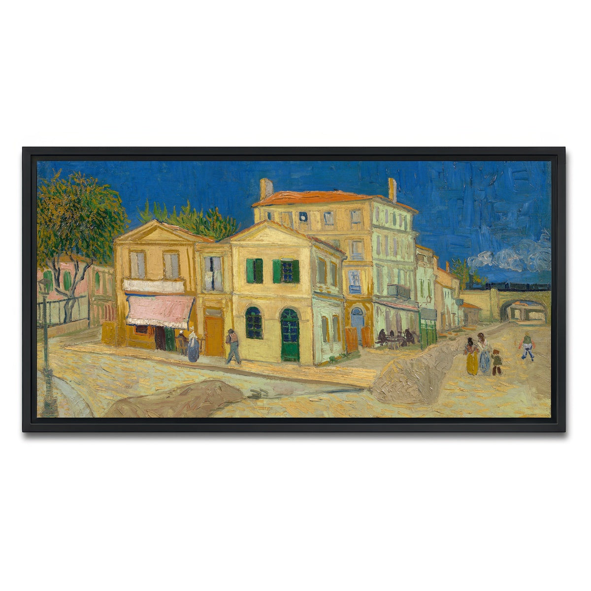 AUTO-MOCKUP WHITE | The yellow house | 1 Piece | Black Framed Canvas | group=2x1