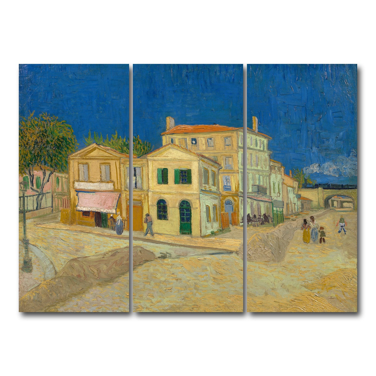 AUTO-MOCKUP WHITE | The yellow house | 3 Piece | Gallery Wrap Canvas | group=8x18