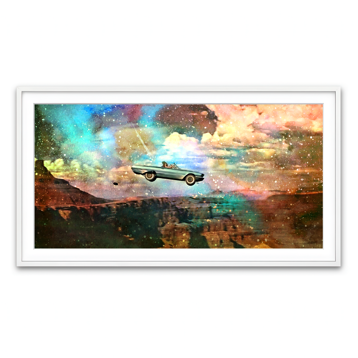 Framed Print 2x1 White