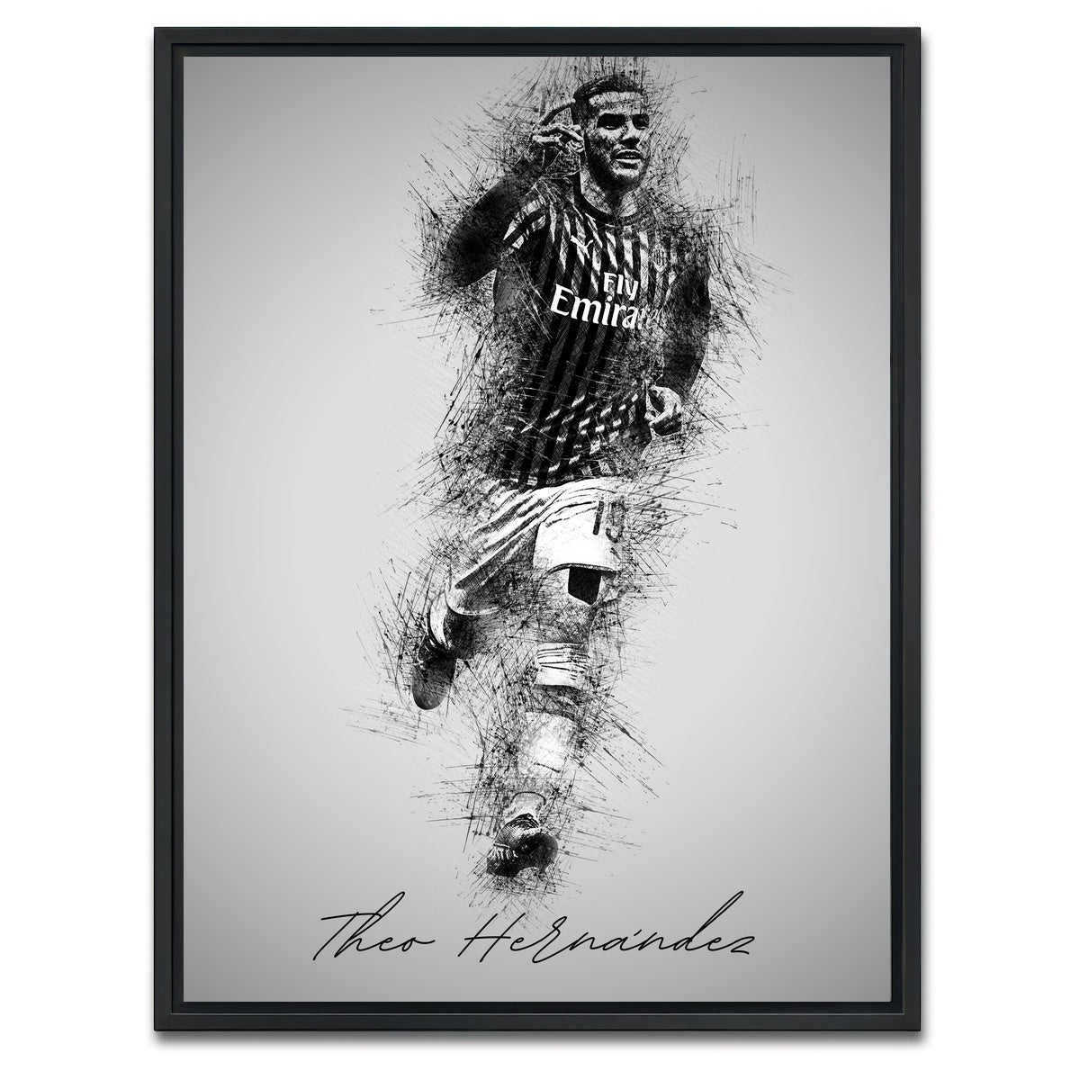AUTO-MOCKUP WHITE | Theo Hernandez | 1 Piece | Black Framed Canvas | group=3x4