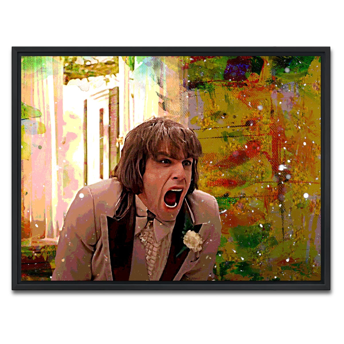 AUTO-MOCKUP WHITE | There's Something About Mary - Zipper Scene | 1 Piece | Black Framed Canvas | group=4x3