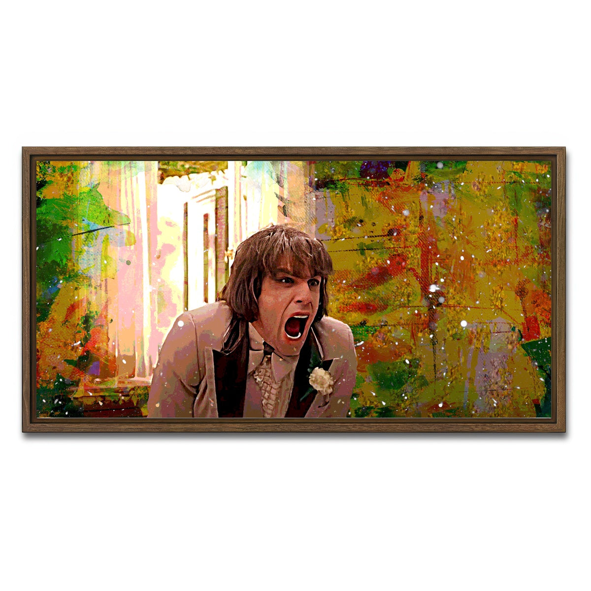 AUTO-MOCKUP WHITE | There's Something About Mary - Zipper Scene | 1 Piece | Walnut Framed Canvas | group=2x1