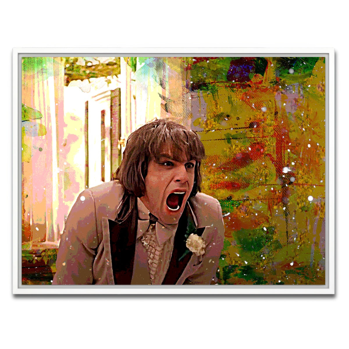 AUTO-MOCKUP WHITE | There's Something About Mary - Zipper Scene | 1 Piece | White Framed Canvas | group=4x3