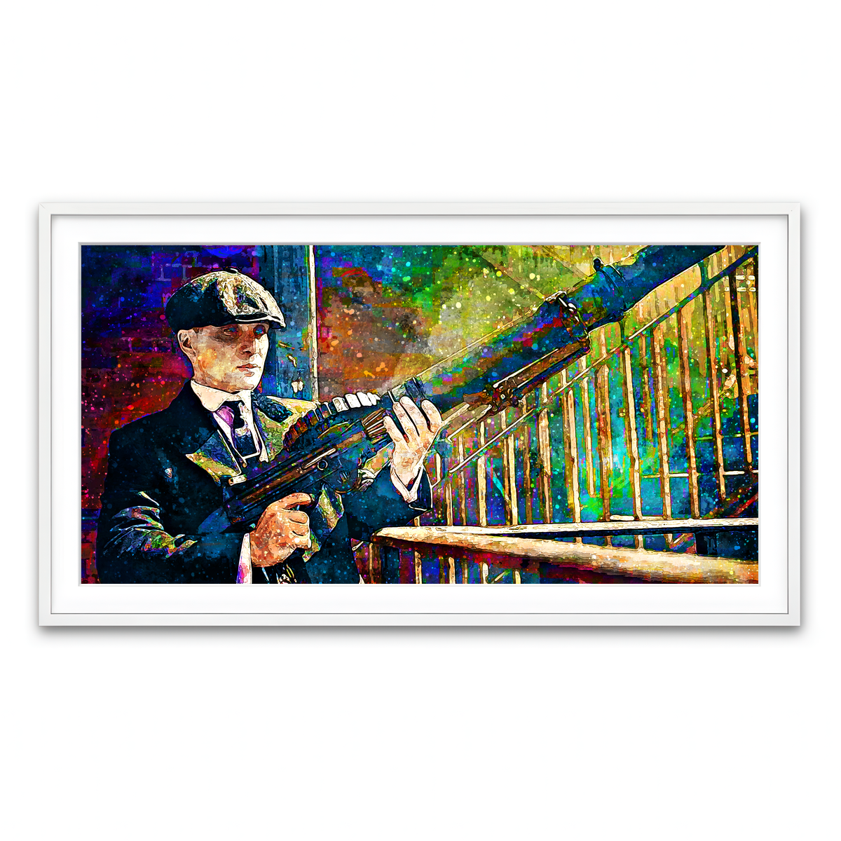 Framed Print 2x1 White