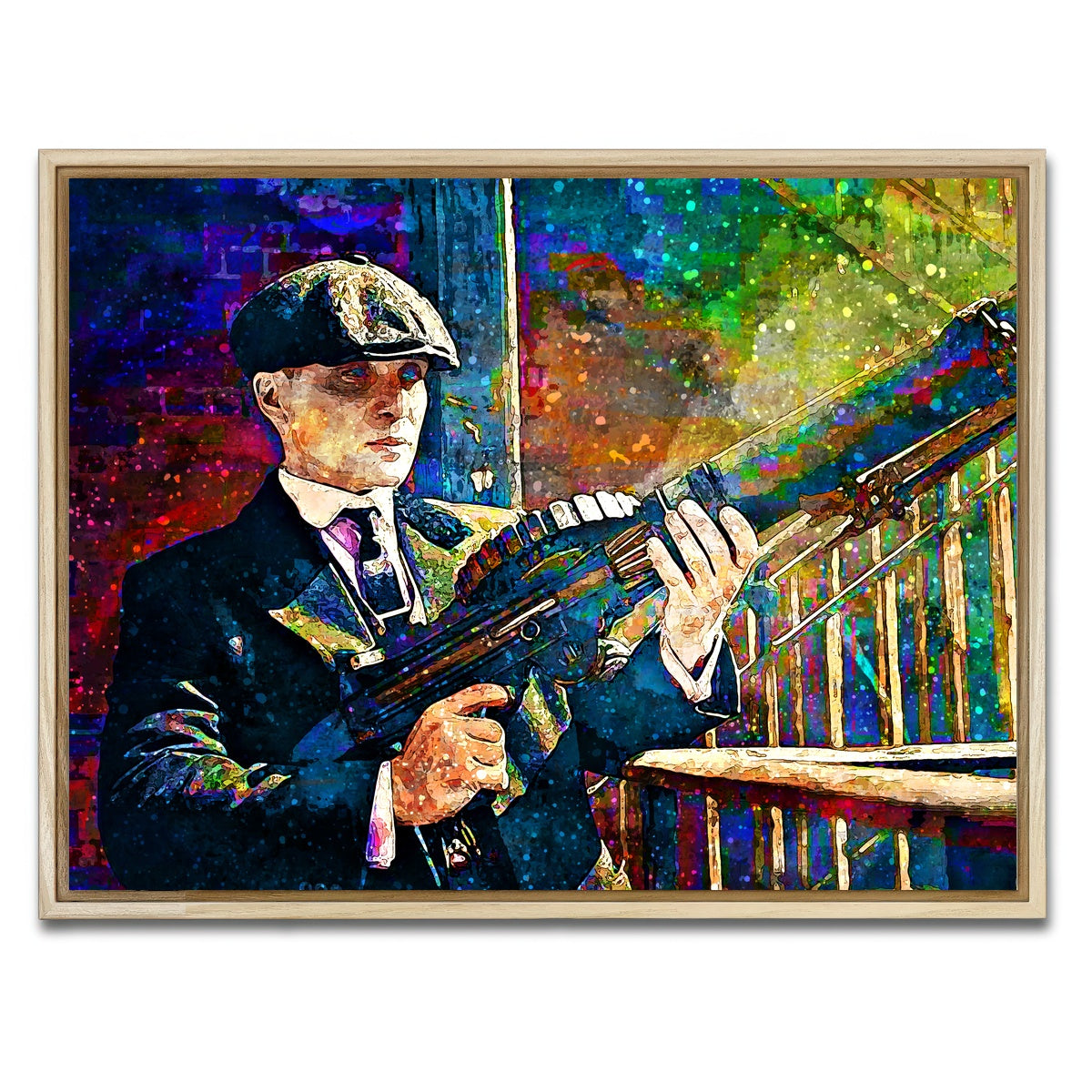 AUTO-MOCKUP WHITE | Thomas Shelby - Lewis Gun | 1 Piece | Natural Framed Canvas | group=4x3