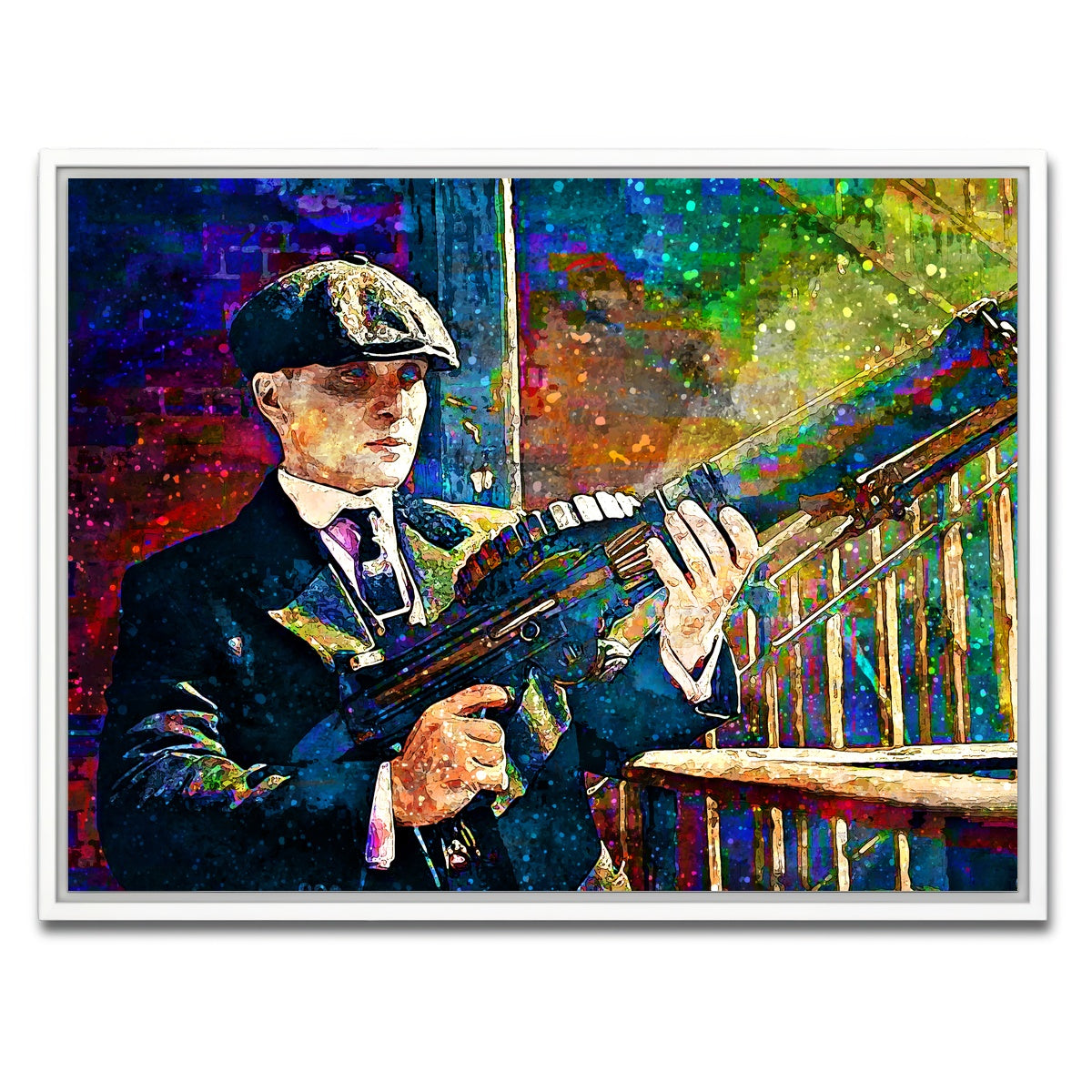 AUTO-MOCKUP WHITE | Thomas Shelby - Lewis Gun | 1 Piece | White Framed Canvas | group=4x3